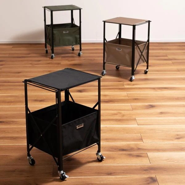 サイドワゴン キャスター付き 収納 ワゴン ラック 棚 天板 取り外し可能 折りたたみ 折り畳み 玄関 リビング ガレージ フリーラック オープンラック おしゃれ