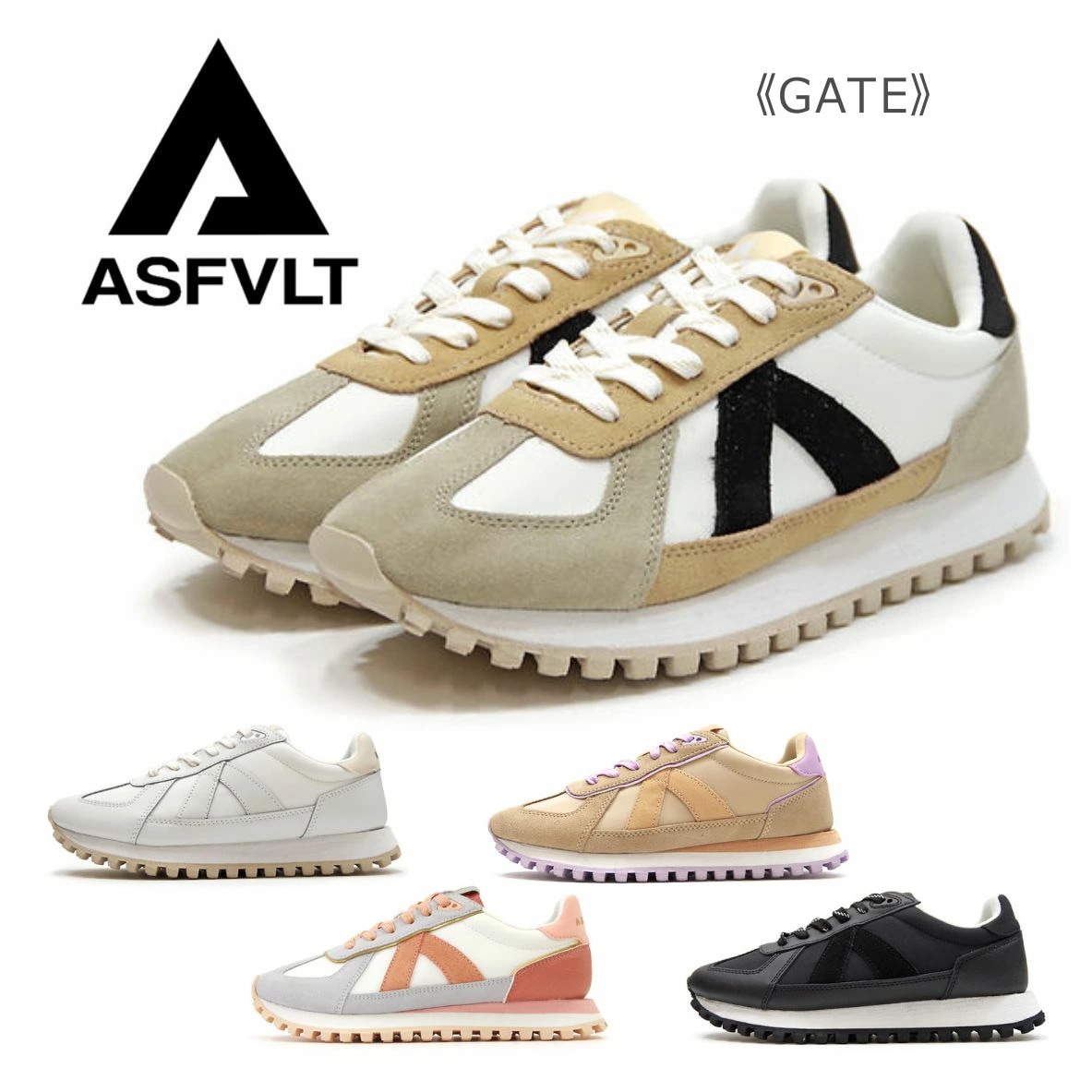 ASFVLT GATE アスファルト ゲート レディース スニーカー ロー レトロ シューズ スポーティ スエード 2024 靴