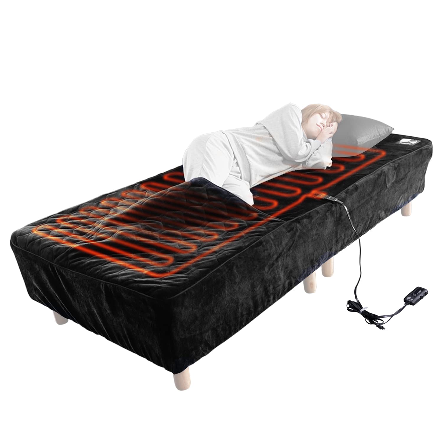 Bauhutte(バウヒュッテ) ボックス 電気毛布 BEB-100S-BK シングル 【 ぽかぽか革命 「足こたつ」付き電気毛布 】