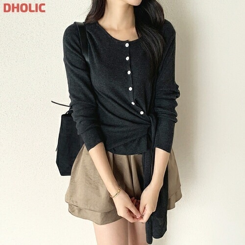 ノットボタンルーズ長袖カーディガン・1936434