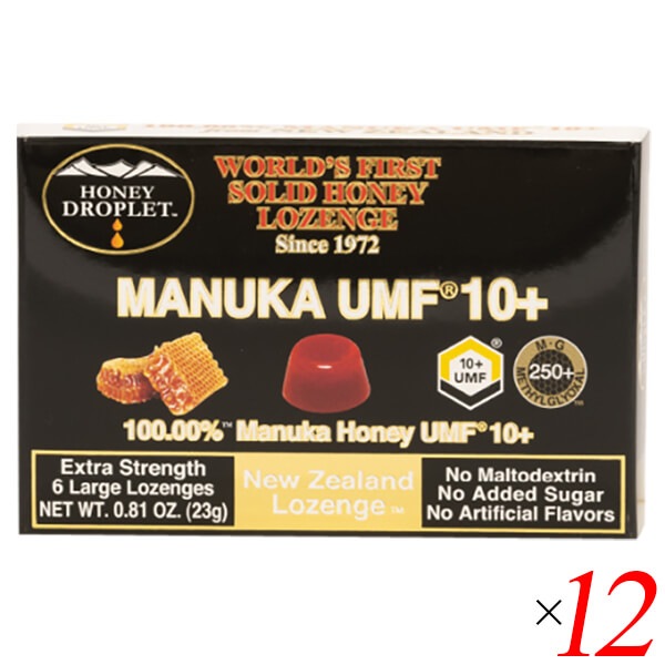 マヌカハニー キャンディ のど飴 ハニードロップレット マヌカハニーUMF10 （のど飴）18g/6粒12個セット ハニージャパン