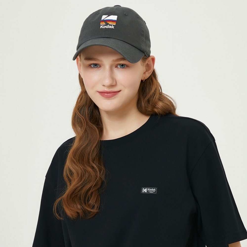 コダックアパレル レインボー刺繍 ボールキャップ CHARCOAL