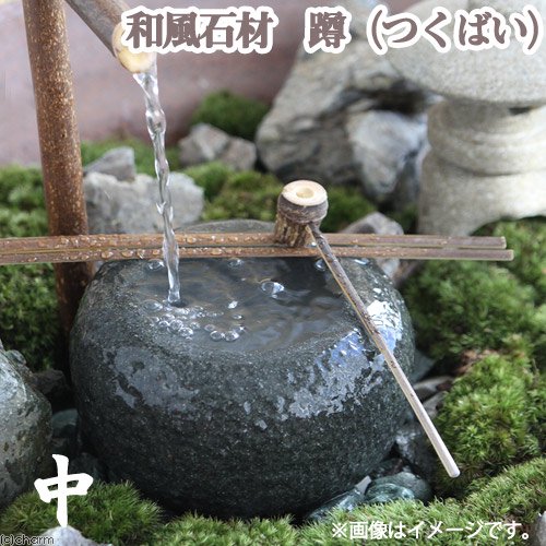和風石材　蹲（つくばい）　中　水槽用オブジェ　アクアリウム用品　ＣＲＣ10―75―45―20―00
