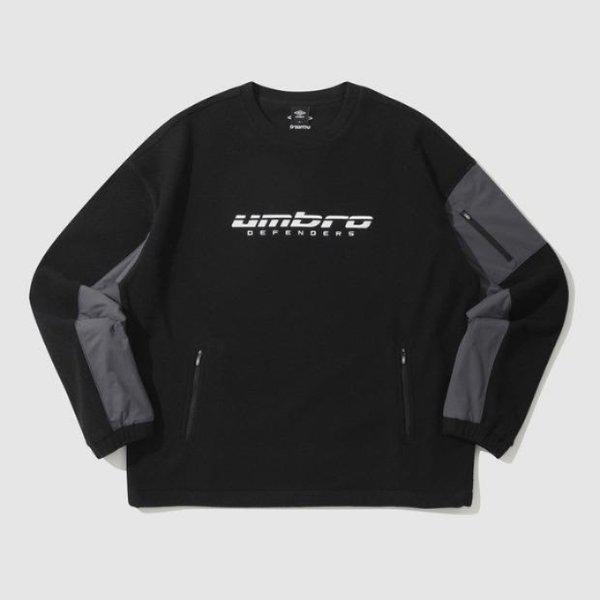 長袖Tシャツ TQT UP421SFSO1-BLK WARM+ ウーブンミックスフリース スウェットシャツ / BLACK