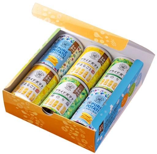 湖池屋 KOIKEYA LONG LIFE SNACK 神のり塩 じゃがいも心地 3種×2缶 計6缶セット箱入り 5年保存ポテトチップス 防災食 非常食 備蓄用に 非常時でも活力や癒やしのひとときを