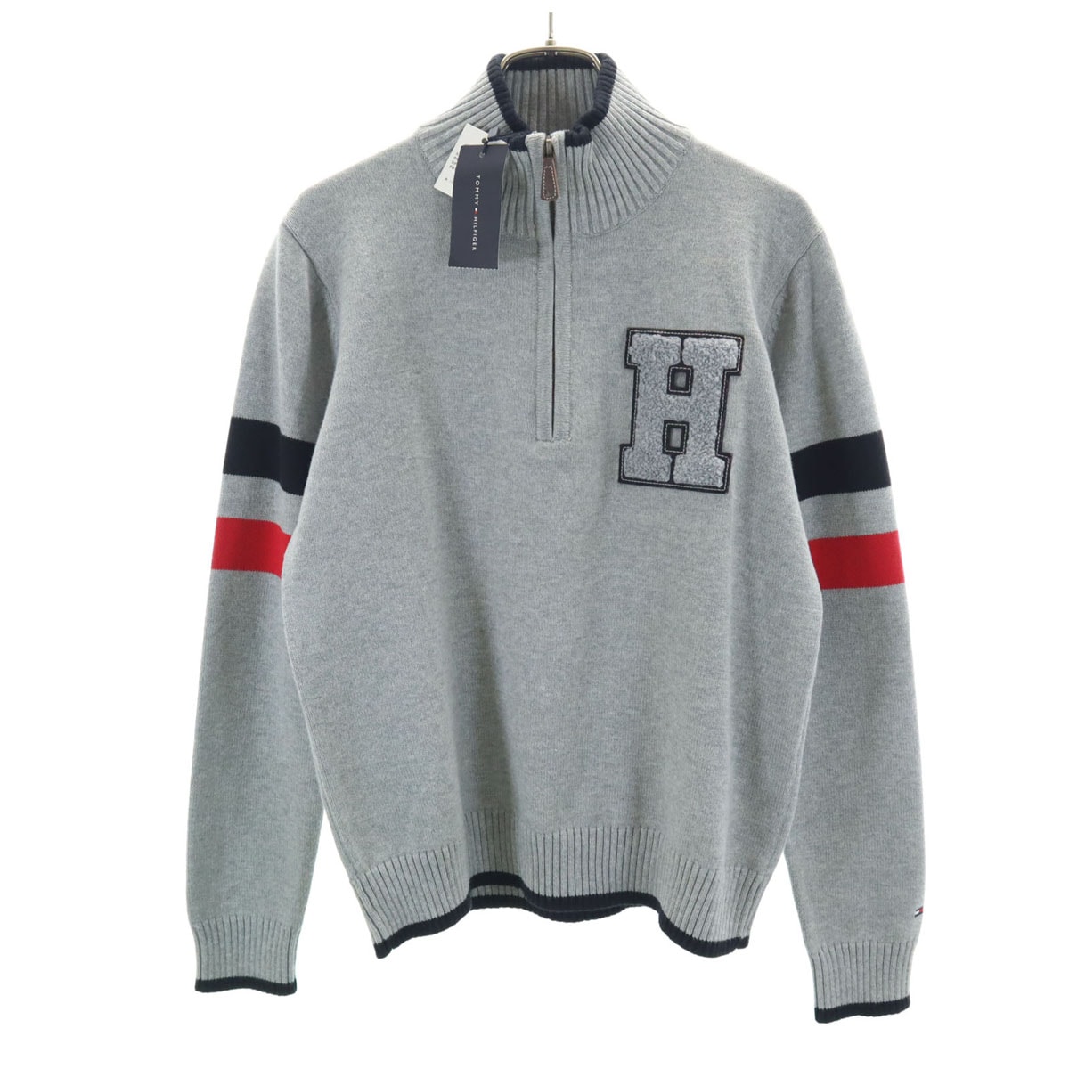 未使用 長袖 ハーフジップ ニット S グレー メンズ 古着 4,907円
