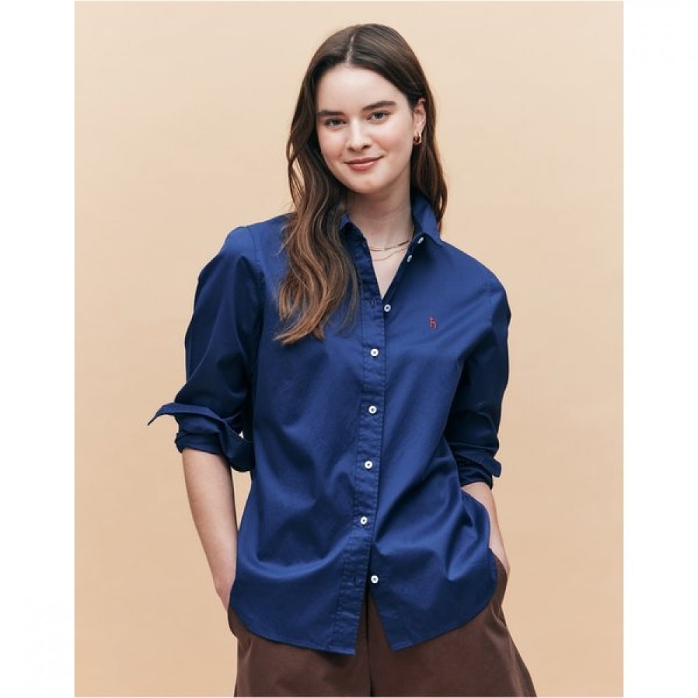 [25SS] [アイコニック] レギュラーフィットフェザーツイルシャツダークブル HSSH5AC15B3