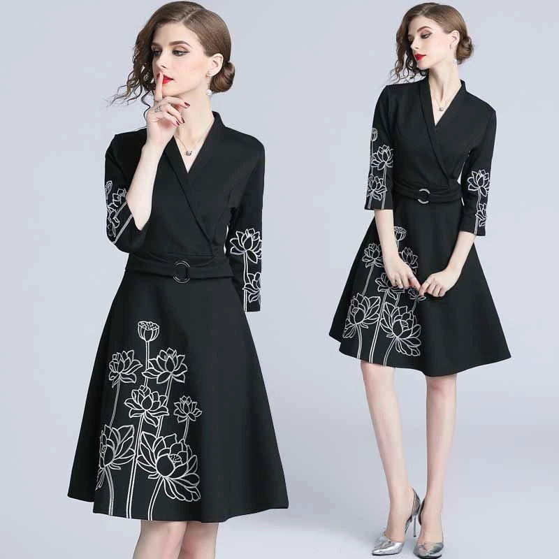 花柄プリントドレス パーティードレス 結婚式 フォーマル フォーマル 卒業式 入学式 二次会 披露宴 発表会 大人 20代 30代 40代 レディース 春 夏 秋 冬