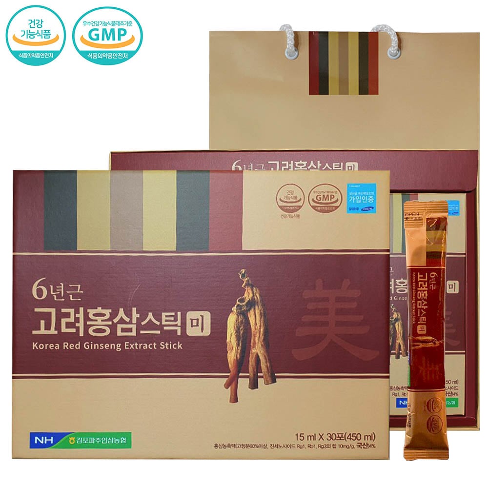 [6年根高麗紅蔘 美][大容量]スティック15mlx3種セット/親の日プレゼント/韓国産/紅参濃縮エキス/韓国紅参