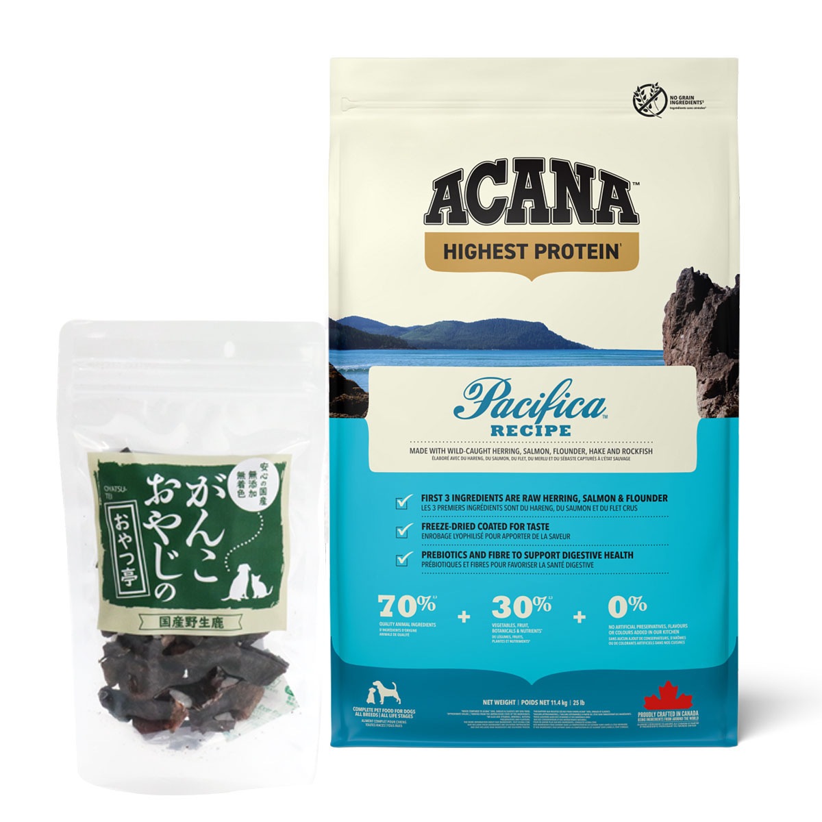 ハイエストプロテイン パシフィカドッグ 11.4kg ドッグフード【国産鹿肉ラング30g付き】