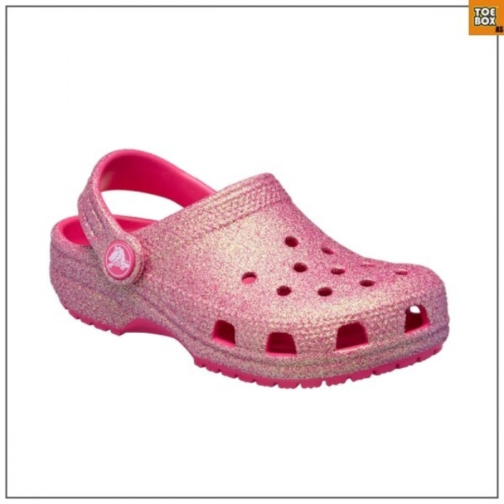 Tobox Crocs クラシックグリッタークロッグキッズピンク CCYCF2TSCI11PNK