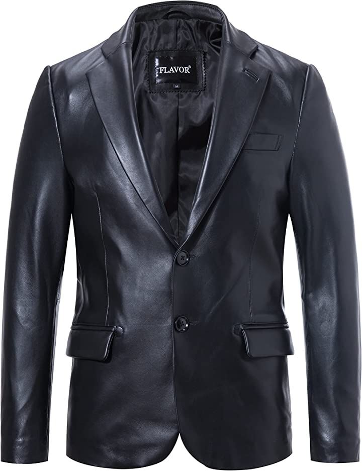 レザージャケット 革ジャン 皮ジャン 羊革 本革 スーツ コート スリムフィット テーラード 防風 保温 ソフト メンズ( ブラック, 3L Regular)