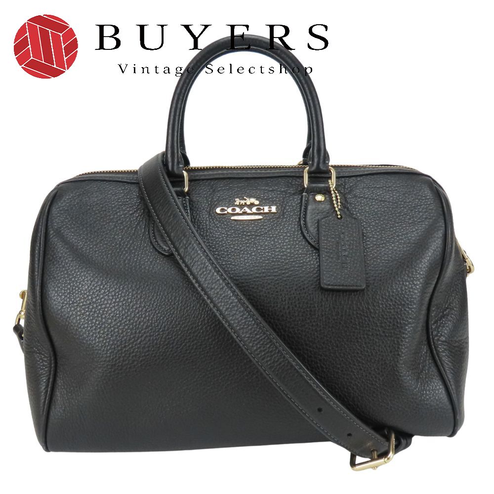 中古 ハンドバッグ CV960 レザー ブラック ゴールド金具 2WAY 斜め掛け ボストン ショルダー シンプル レディース 女性
