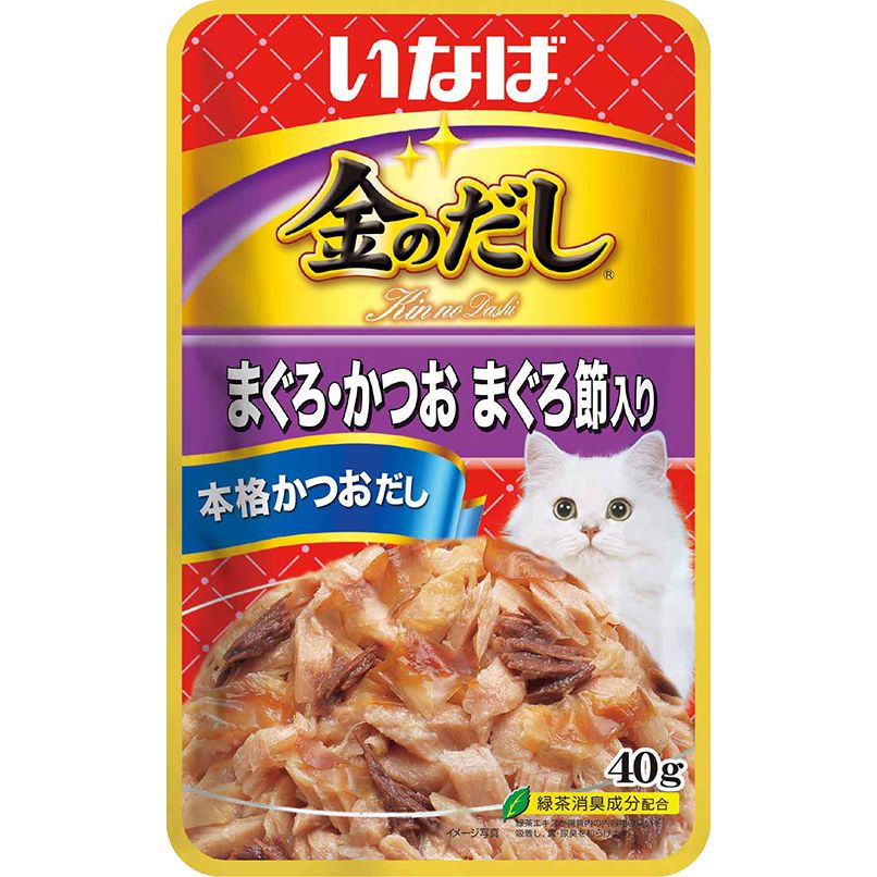 （まとめ買い）金のだしパウチ まぐろ/かつお まぐろ節入り 40g 猫用フード [x48]