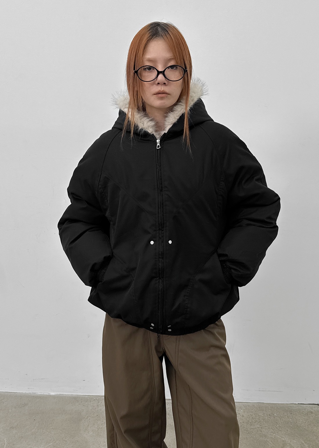 セリア ファーパデッド ボンバージャケット