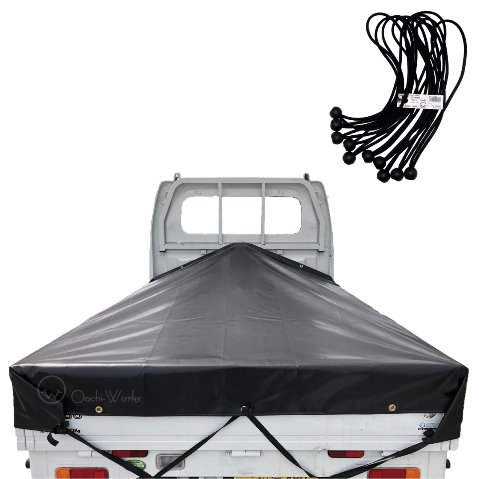 バンジーコード 10本付 軽トラックシート スロープ型 シート単品 ブラック (前)2.0ｍｘ(後部)1.9ｍｘ(長さ)2.15ｍ 台形シート 5,198円