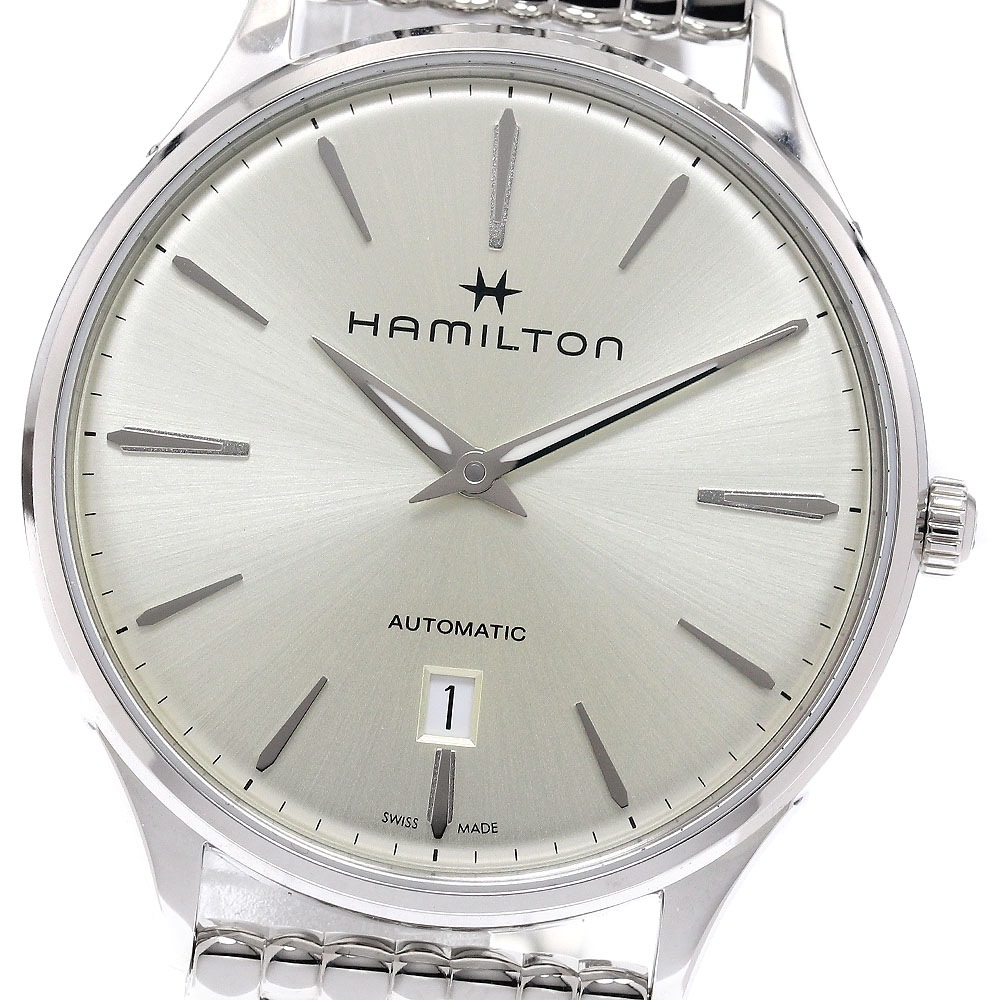 ハミルトン HAMILTON H385250 ジャズマスター シンライン デイト 自動巻き メンズ 極美品 箱・保証書付き_952590【中古】