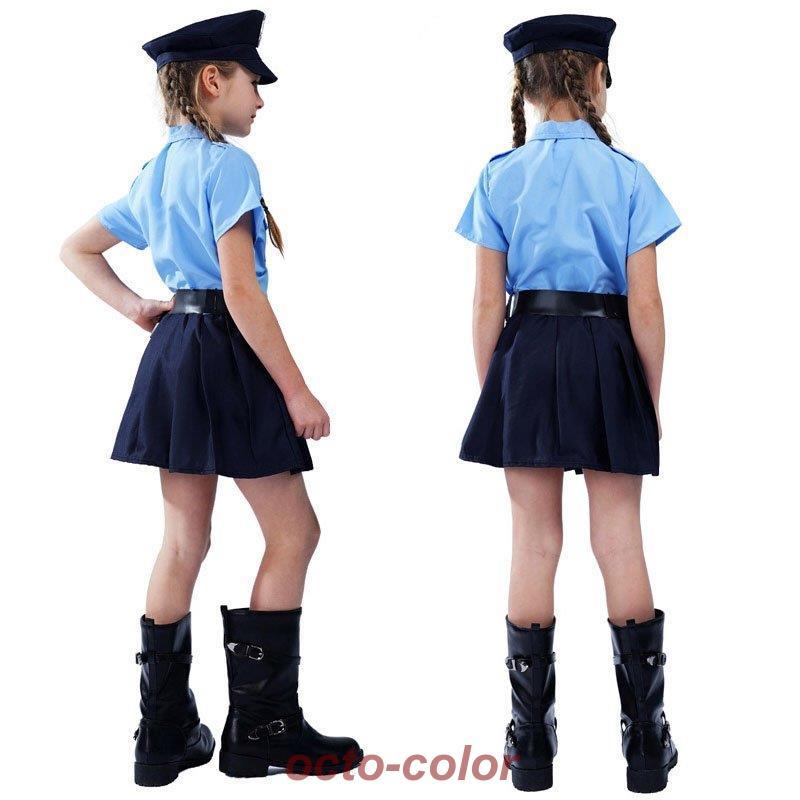 ポリスウーマン 警察官 キッズ 女子 コスチューム 【新品先発】子供ハロウィン衣装子供 ポリスマン ハロウィン 幼稚園ハロウィン