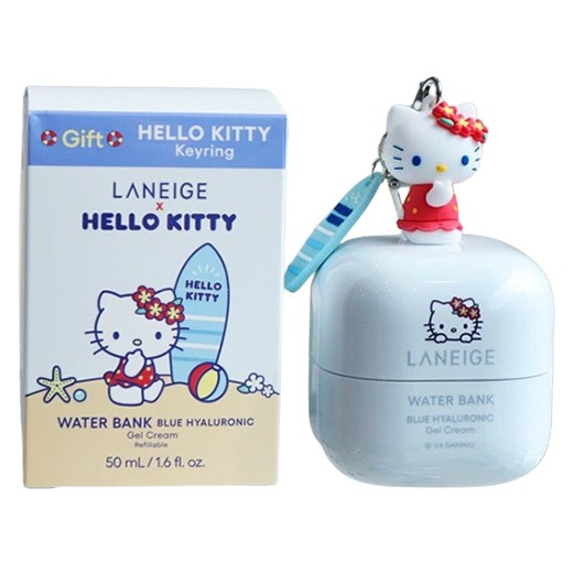 HELLO KITTY LIMITED EDITION / WATER BANK BLUE HYALURONIC GEL CREAM 50ml / keyring