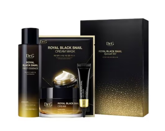(韓国化粧品 正規品) ロイヤル ブラック スネイル 弾力 スペシャル セット! (エッセンス+クリーム+アイクリーム+マスクパック)