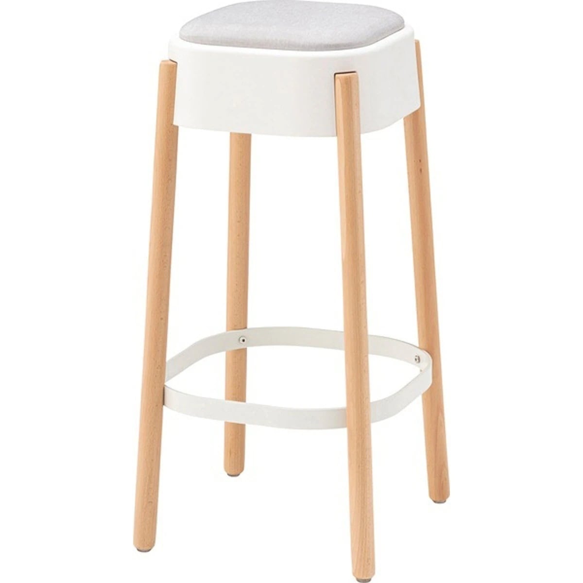 ハイスツール CL-488WH 椅子 イス チェア インテリア カウンター ダイニング 木製 シンプル おしゃれ 北欧 リビング 背もたれなし カフェ