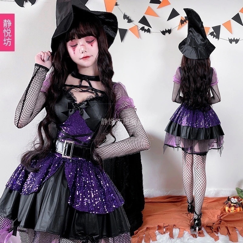 ハロウィンの衣装バンパイアの花嫁衣装魔女のコスプレ衣装魔女の魔女の衣装悪魔の衣