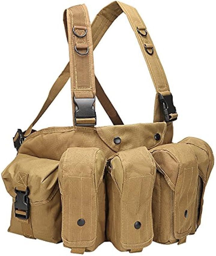 チェストリグ AK M4 マガジン 8本 サイドポーチ２個 収納可能(タン) 4,224円