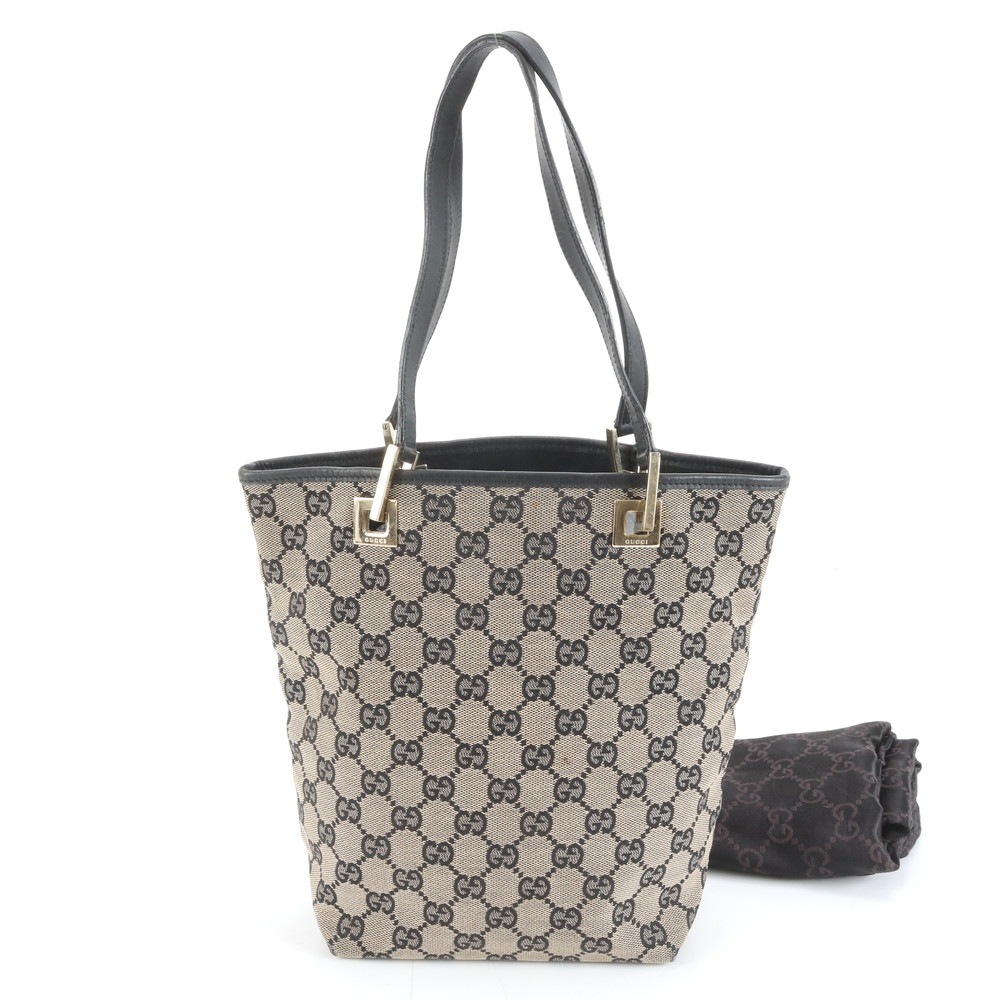 美品 GGキャンバス 002 1099 レザー×キャンバス トート バッグ 肩掛け ショルダー ハンド 本革 レディース MRM DM20-1 中古