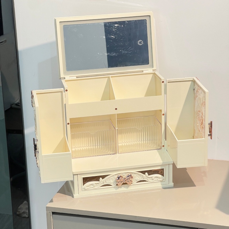 収納ボックス ギフトボックス 贈り物 化粧品収納ボックス 新作大容量 デスクトップ防塵リップスティック高級引き出し