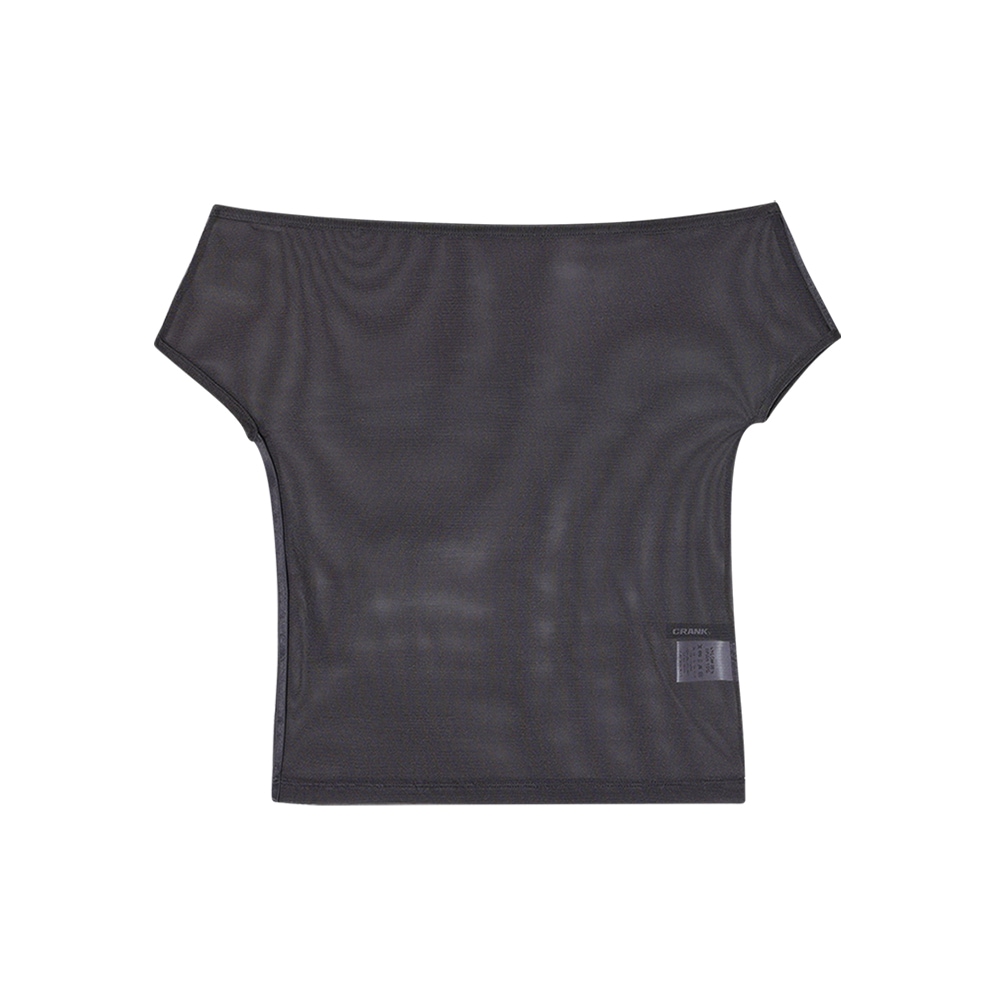 メッシュラインオフショルダートップ_CHARCOAL