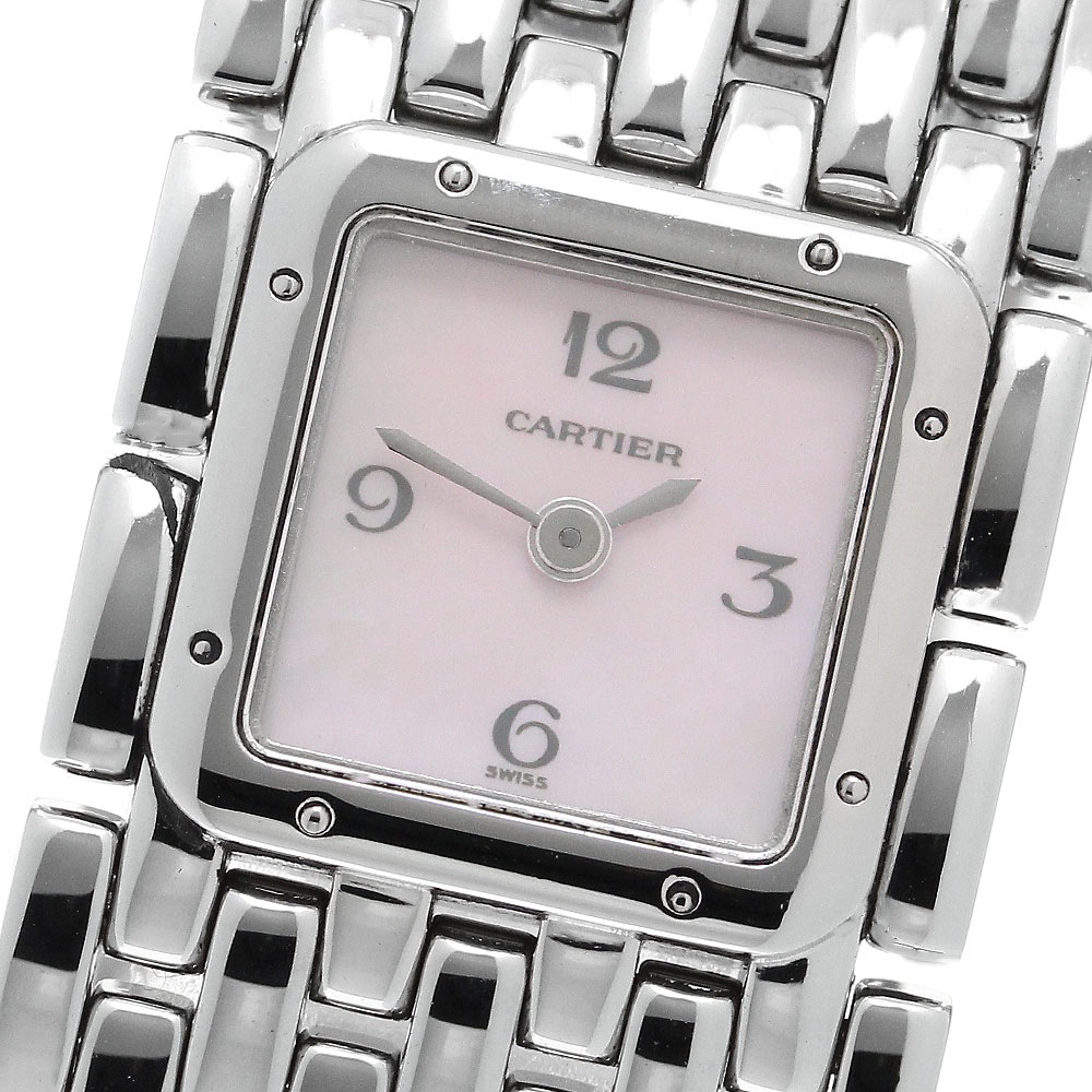 カルティエ CARTIER W61003T9 パンテール リュバン シェル文字盤 クォーツ レディース 良品 _899306【中古】