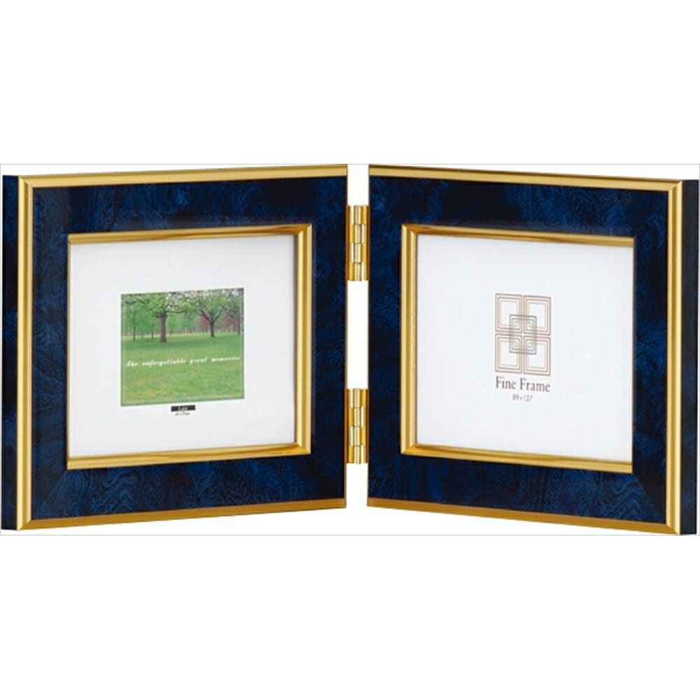 （まとめ買い）マーブル 樹脂製フォトフレーム L横2面 ブルー フ-TP-152-B [x3]