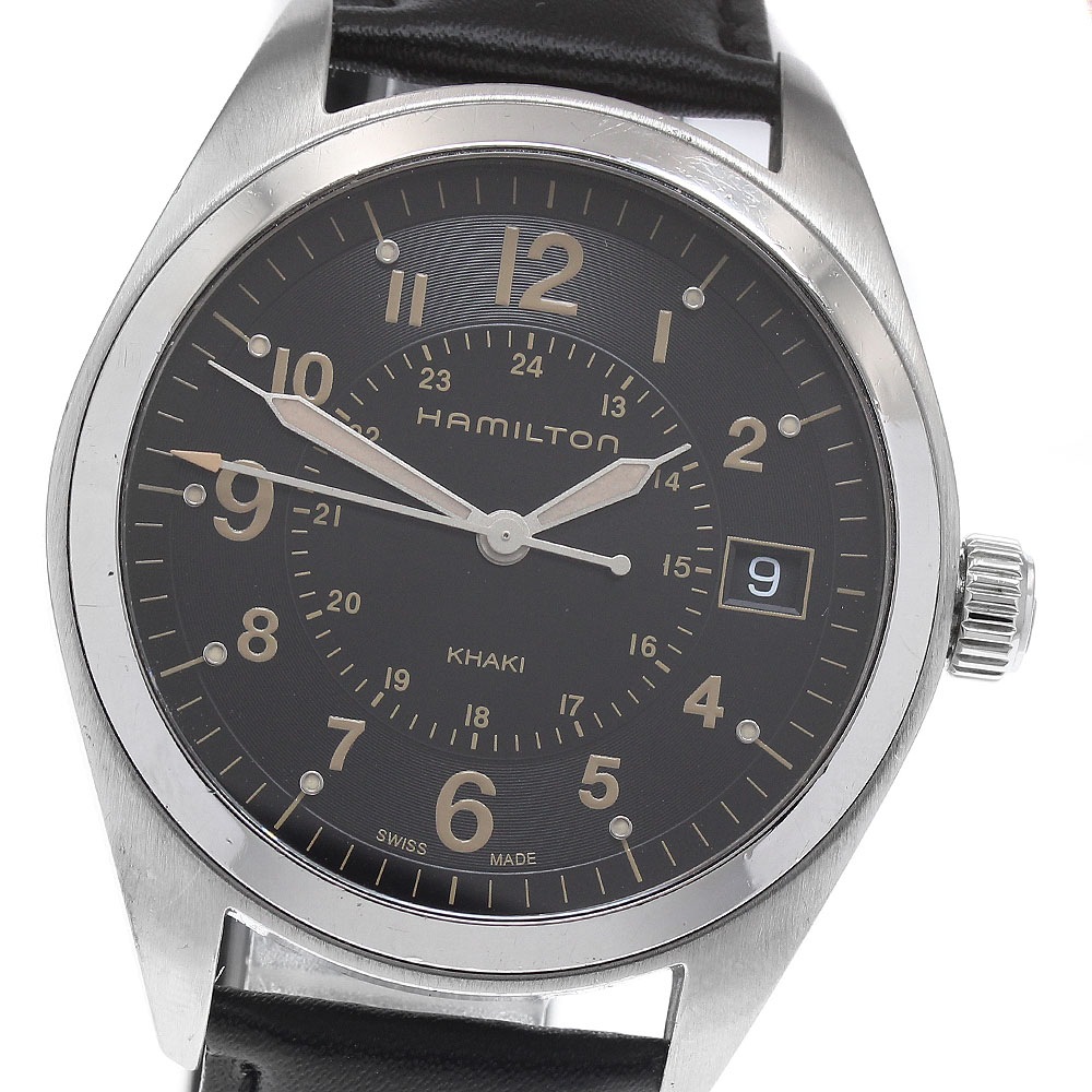 ハミルトン HAMILTON H685510 カーキ フィールド デイト クォーツ メンズ _922774【中古】