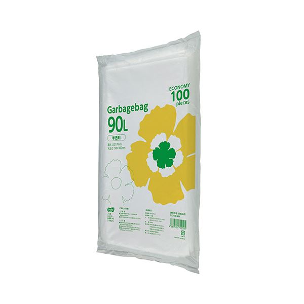 TANOSEE ゴミ袋エコノミー 半透明 90L 1セット（500枚：100枚x5パック）