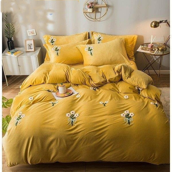 寝具セット 布団カバーセット ４点セット 冬用 あたっか 枕カバーシーツ シートセット サンゴフリー