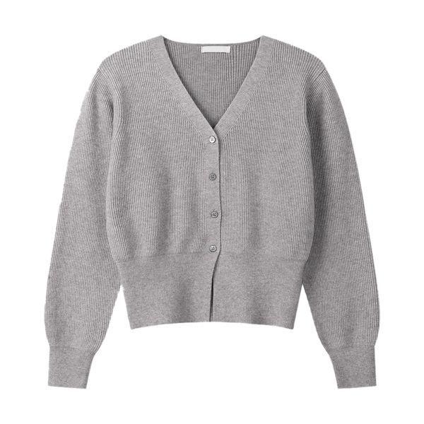 女性コルセールクロップウォッシャブルモダールニットカーディガンSGW CA Q050メランジ_P416179538