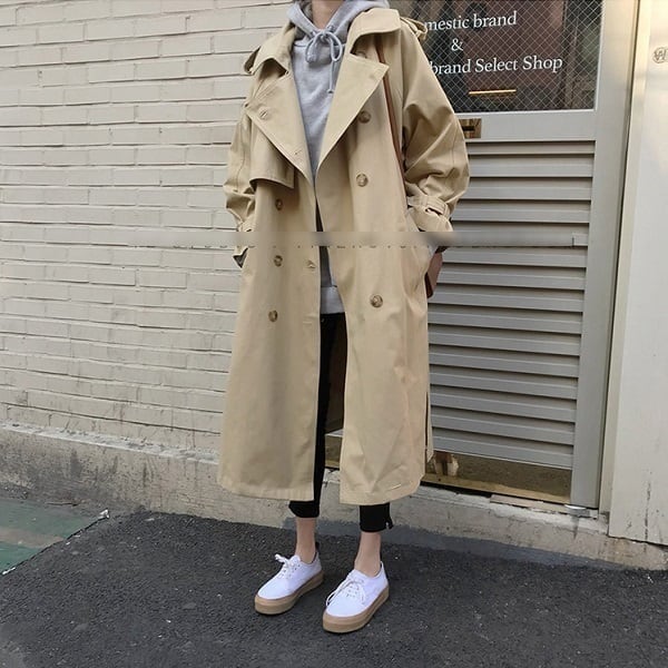 コート アウター ロング トレンチ ドロップショルダー モノトーン ガウンコートチェック マニッシュ