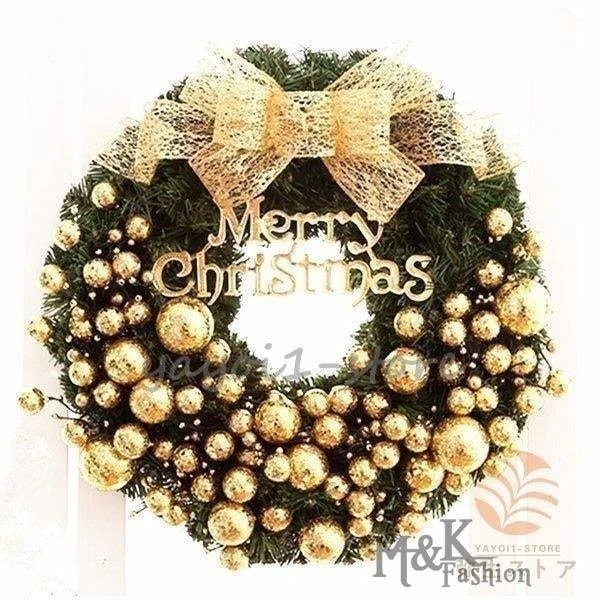 クリスマスリースドア飾りリボンクリスマス飾り 大きいサイズ玄関飾り おしゃれ 40cm 壁掛け 店舗用 christmas