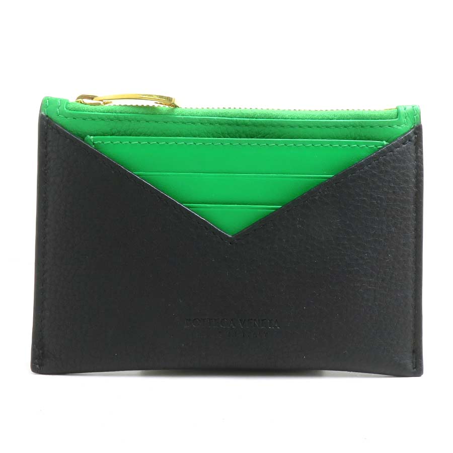 ボッテガヴェネタ BOTTEGAVENETA コインケース レザー ブラック/グリーン ユニセックス r11207a