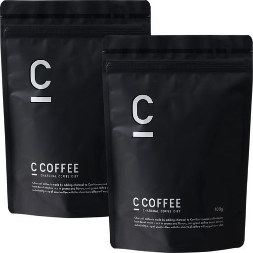 C COFFEE 100g×2袋セット ダイエットコーヒー 置き換え チャコール 炭 MCTオイル ブラック 粉末