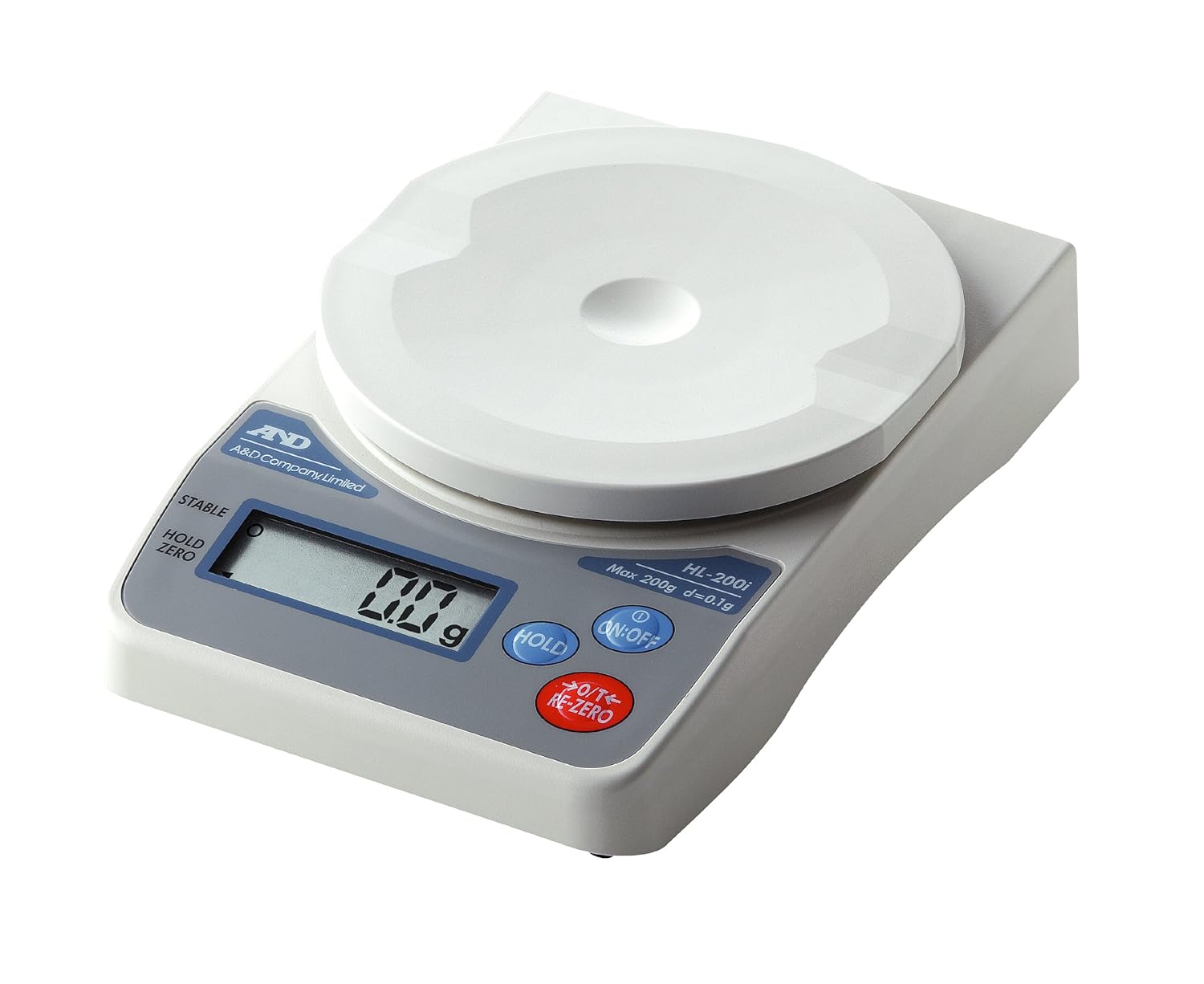 A&D デジタルはかり HL-200i ひょう量:200g 最小表示:0.1g 皿寸法:φ130mm 検定無 計量法準拠製品