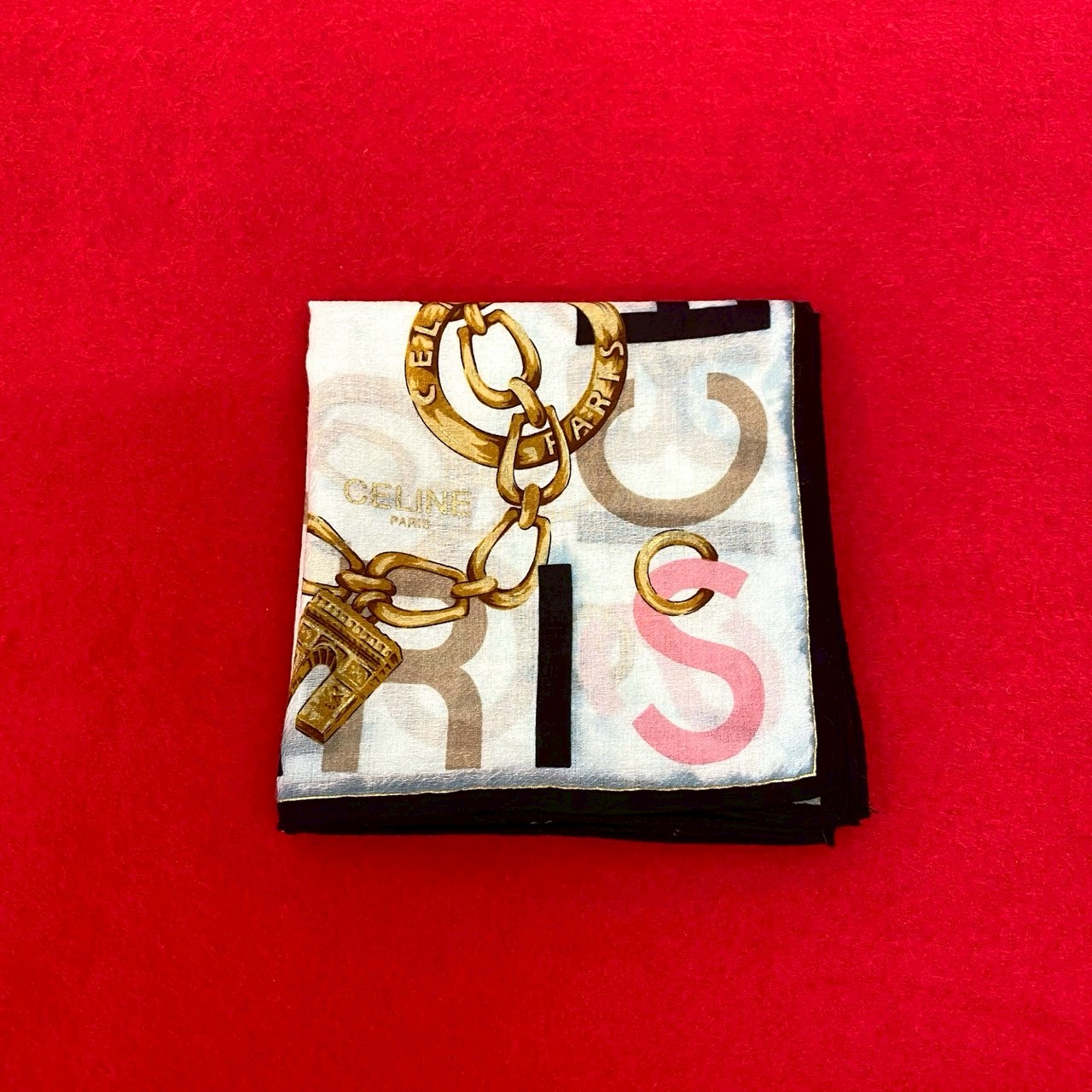 ヴィンテージ ロゴ 総柄スカーフ コットン マルチカラー 260-4