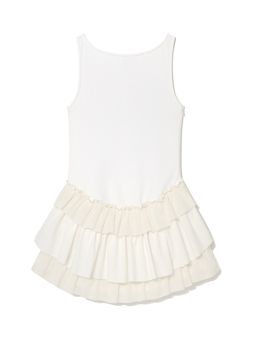 【GLOWNY】 GIRLFRIEND BLOOM MINI DRESS : WHITE