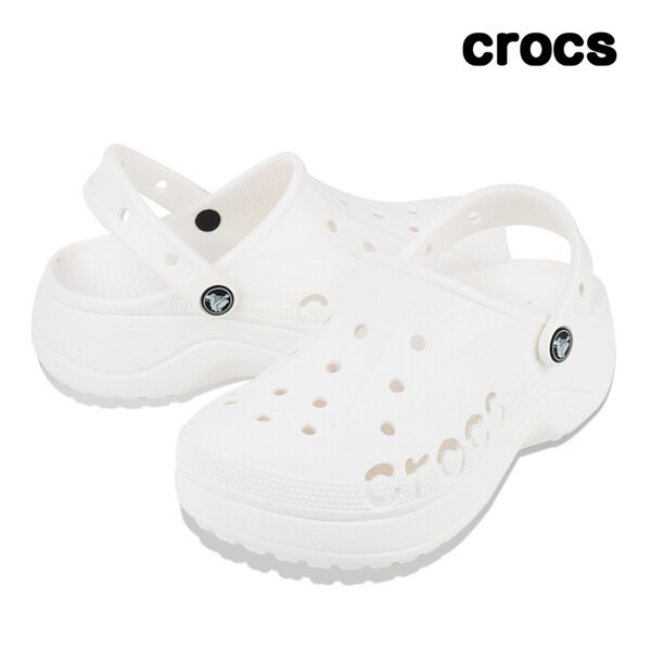クロックス バヤ プラットフォーム クログ レディース サンダル ホワイト 208186-100