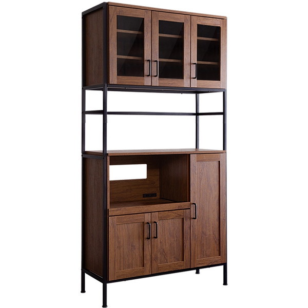 ホームテイスト GCK-1890 ウォールナット ヴィンテージ食器棚 【GREACK-グリック-】 メーカー直送 22,260円