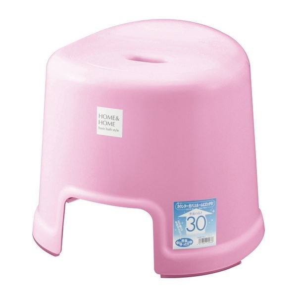 16セット シンプル バスチェア/風呂椅子 300 パステルピンク すべり止め付き 材質：PP HOME＆HOME