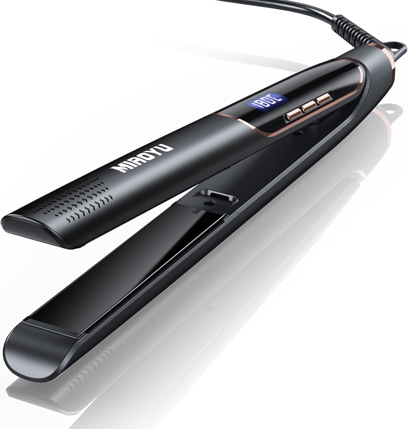 ストレートアイロン ヘアアイロン 24mm 2way カール&ストレート 千万級マイナスイオン 100~230℃ ヘアケア プロ仕様 ディスプレイ表示 海外対応 ブラック