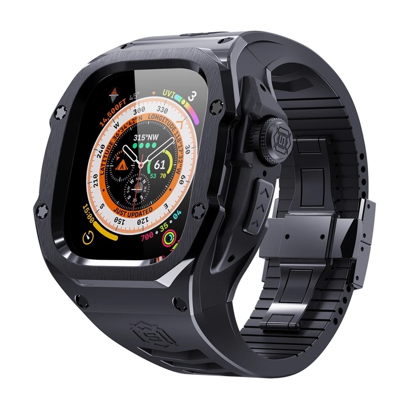 Apple Watch用ヘビーメタルステンレスケース,耐衝撃ケース,iwatchウルトラシリーズ1,2,シリーズ7,8,シリーズ5,6,シリーズ5,44mm 45mm49mm