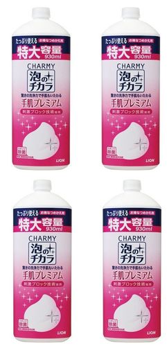 【まとめ買い】チャーミー泡のチカラ手肌プレミアム 食器用洗剤 詰替大型 930ml×4個