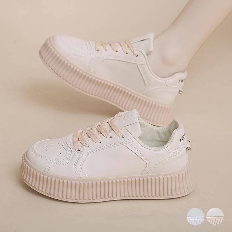 韓国 人気 ウォーキングシューズ スニーカ 厚底スニーカー レディース ローカット靴